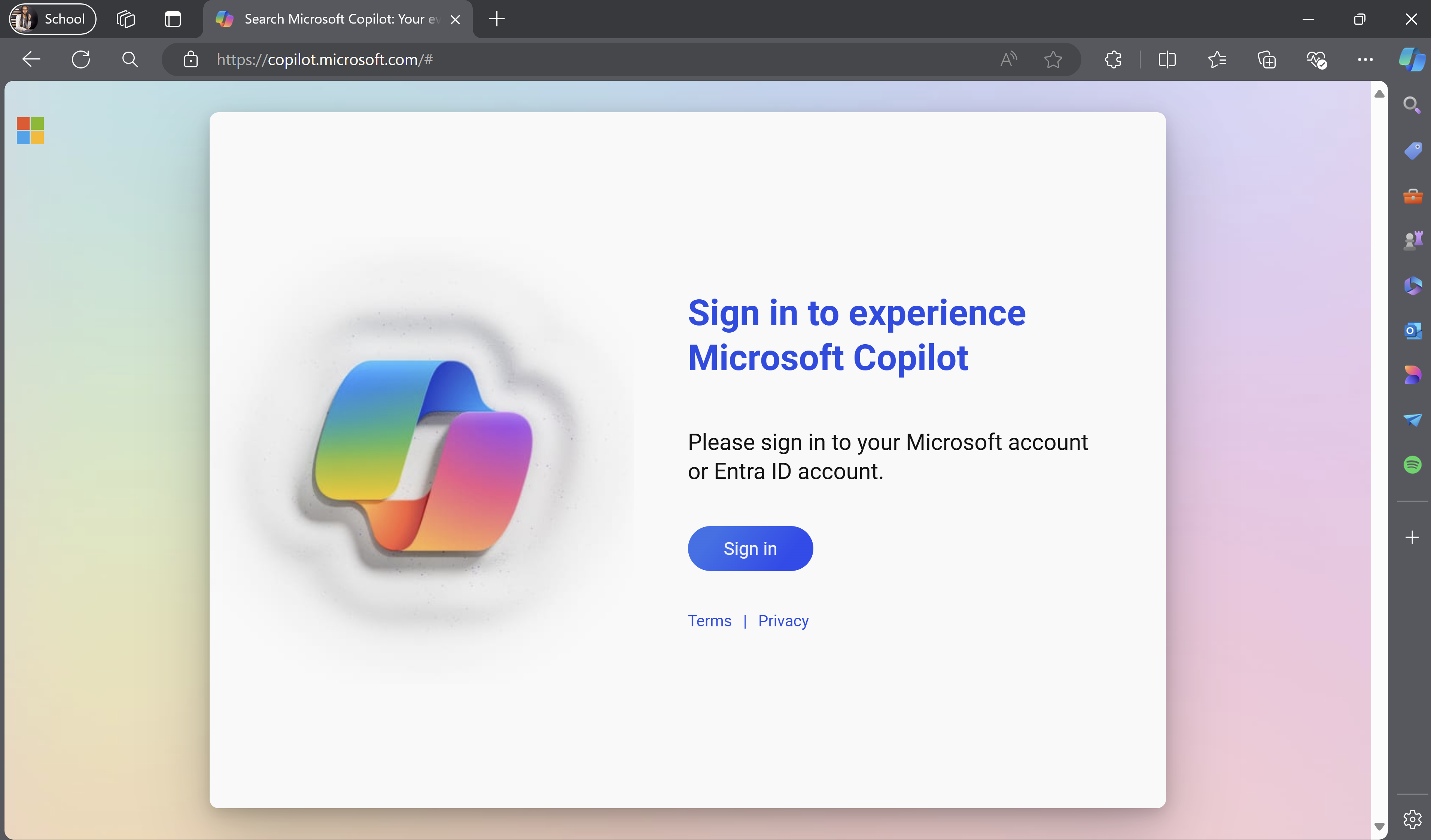 Sign in to Microsoft Copilot.