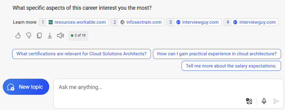 Follow up prompts from Microsoft Copilot.