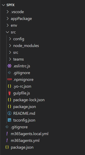 Screenshot showing app project files for a personal app in Visual Studio Code.